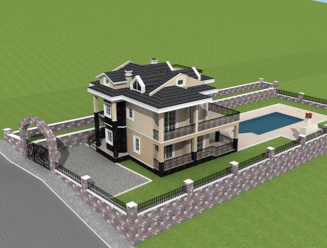 Ovacık Modern Cephe Tasarımlı Villa, Fethiye Ovacık Villa Mimari Tasarım ve Taahhüt Projesi - Fethiye Ovacık Villa Mimari Tasarım ve Taahhüt Projesi